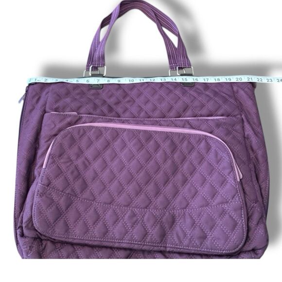 Thirty One Tote Double Take Tote Quilted Diamonds Travel Bag Purple - Picture 5 of 16